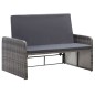 vidaXL Set de muebles de jardín 2 pzas y cojines ratán sintético gris vidaXL Set de muebles de jardín 2 pzas y cojines ratán sintético gris