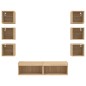 vidaXL Muebles TV pared con LED 8 pzas madera ingeniería roble Sonoma vidaXL Muebles TV pared con LED 8 pzas madera ingeniería roble Sonoma