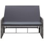 vidaXL Set de muebles de jardín 2 pzas y cojines ratán sintético gris vidaXL Set de muebles de jardín 2 pzas y cojines ratán sintético gris