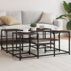 vidaXL Mesa de centro madera de ingeniería roble marrón 91x91x40 cm