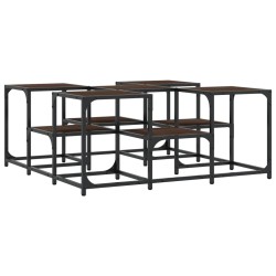 vidaXL Mesa de centro madera de ingeniería roble marrón 91x91x40 cm