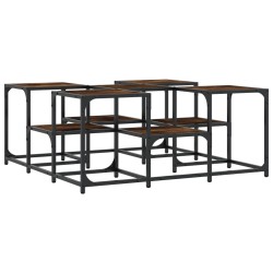 vidaXL Mesa de centro madera de ingeniería roble ahumado 91x91x40 cm