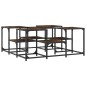 vidaXL Mesa de centro madera de ingeniería roble ahumado 91x91x40 cm
