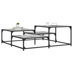 vidaXL Mesa de centro madera de ingeniería gris Sonoma 107x107x40 cm