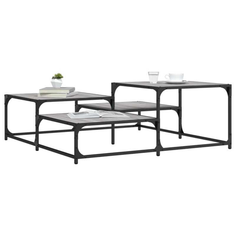 vidaXL Mesa de centro madera de ingeniería gris Sonoma 107x107x40 cm vidaXL Mesa de centro madera de ingeniería gris Sonoma 107x107x40 cm