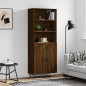 vidaXL Aparador alto madera contrachapada marrón roble 69,5x34x180 cm vidaXL Aparador alto madera contrachapada marrón roble 69,5x34x180 cm