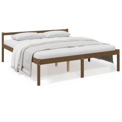 vidaXL Cama personas mayores madera maciza pino marrón miel 200x200 cm