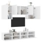 vidaXL Muebles de TV de pared 5 piezas madera de ingeniería blanco