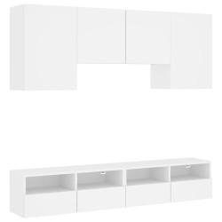 vidaXL Muebles de TV de pared 5 piezas madera de ingeniería blanco