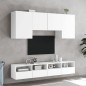 vidaXL Muebles de TV de pared 5 piezas madera de ingeniería blanco