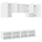vidaXL Muebles de TV de pared 5 piezas madera de ingeniería blanco