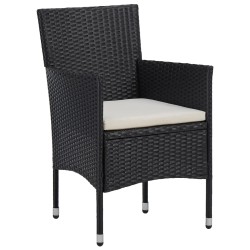 vidaXL Sillas de jardín 2 unidades ratán sintético negro