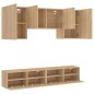 vidaXL Muebles de TV de pared 5 pzas madera de ingeniería roble Sonoma vidaXL Muebles de TV de pared 5 pzas madera de ingeniería roble Sonoma