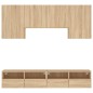 vidaXL Muebles de TV de pared 5 pzas madera de ingeniería roble Sonoma vidaXL Muebles de TV de pared 5 pzas madera de ingeniería roble Sonoma