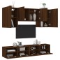 vidaXL Muebles de TV de pared 5 pzas madera de ingeniería marrón roble