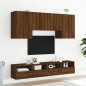 vidaXL Muebles de TV de pared 5 pzas madera de ingeniería marrón roble