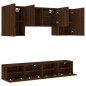 vidaXL Muebles de TV de pared 5 pzas madera de ingeniería marrón roble