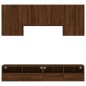 vidaXL Muebles de TV de pared 5 pzas madera de ingeniería marrón roble
