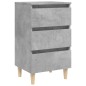 vidaXL Mesitas de noche 2 uds patas madera gris hormigón 40x35x69 cm vidaXL Mesitas de noche 2 uds patas madera gris hormigón 40x35x69 cm