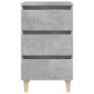 vidaXL Mesitas de noche 2 uds patas madera gris hormigón 40x35x69 cm vidaXL Mesitas de noche 2 uds patas madera gris hormigón 40x35x69 cm