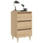 vidaXL Mesitas de noche 2 uds patas de madera roble Sonoma 40x35x69 cm vidaXL Mesitas de noche 2 uds patas de madera roble Sonoma 40x35x69 cm
