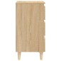 vidaXL Mesitas de noche 2 uds patas de madera roble Sonoma 40x35x69 cm vidaXL Mesitas de noche 2 uds patas de madera roble Sonoma 40x35x69 cm