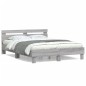 vidaXL Cama con cabecero madera de ingeniería gris Sonoma 140x190 cm vidaXL Cama con cabecero madera de ingeniería gris Sonoma 140x190 cm