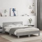 vidaXL Cama con cabecero madera de ingeniería gris Sonoma 140x190 cm vidaXL Cama con cabecero madera de ingeniería gris Sonoma 140x190 cm