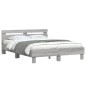 vidaXL Cama con cabecero madera de ingeniería gris Sonoma 140x190 cm vidaXL Cama con cabecero madera de ingeniería gris Sonoma 140x190 cm