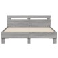 vidaXL Cama con cabecero madera de ingeniería gris Sonoma 140x190 cm vidaXL Cama con cabecero madera de ingeniería gris Sonoma 140x190 cm