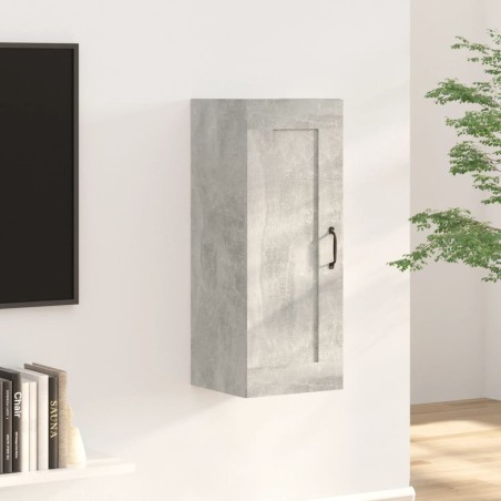 vidaXL Armario colgante madera contrachapada gris hormigón 35x34x90 cm