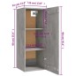 vidaXL Armario colgante madera contrachapada gris hormigón 35x34x90 cm vidaXL Armario colgante madera contrachapada gris hormigón 35x34x90 cm