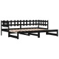 vidaXL Sofá cama extraíble madera maciza de pino negro 2x(80x200) cm vidaXL Sofá cama extraíble madera maciza de pino negro 2x(80x200) cm