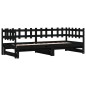 vidaXL Sofá cama extraíble madera maciza de pino negro 2x(80x200) cm vidaXL Sofá cama extraíble madera maciza de pino negro 2x(80x200) cm