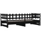 vidaXL Sofá cama extraíble madera maciza de pino negro 2x(80x200) cm vidaXL Sofá cama extraíble madera maciza de pino negro 2x(80x200) cm