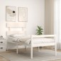 vidaXL Cama para personas mayores con cabecero madera maciza blanco vidaXL Cama para personas mayores con cabecero madera maciza blanco