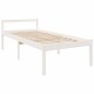vidaXL Cama para personas mayores con cabecero madera maciza blanco vidaXL Cama para personas mayores con cabecero madera maciza blanco
