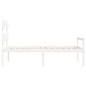 vidaXL Cama para personas mayores con cabecero madera maciza blanco vidaXL Cama para personas mayores con cabecero madera maciza blanco