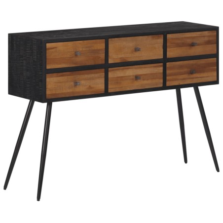 vidaXL Mesa consola con cajones teca maciza reciclada 116x30x76 cm