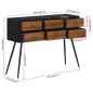 vidaXL Mesa consola con cajones teca maciza reciclada 116x30x76 cm vidaXL Mesa consola con cajones teca maciza reciclada 116x30x76 cm