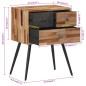 vidaXL Mesita de noche madera maciza de teca 47x31,5x60 cm vidaXL Mesita de noche madera maciza de teca 47x31,5x60 cm