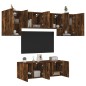 vidaXL Muebles de TV de pared 6 pzas madera ingeniería roble ahumado vidaXL Muebles de TV de pared 6 pzas madera ingeniería roble ahumado