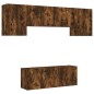 vidaXL Muebles de TV de pared 6 pzas madera ingeniería roble ahumado vidaXL Muebles de TV de pared 6 pzas madera ingeniería roble ahumado