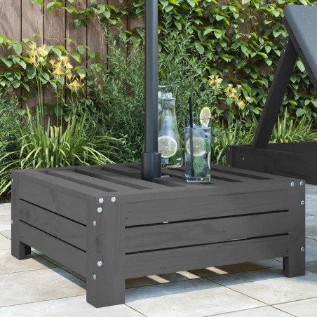 vidaXL Cubierta para base de sombrilla madera maciza de pino gris