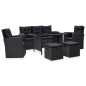 vidaXL Set muebles de jardín 6 piezas y cojines ratán sintético negro vidaXL Set muebles de jardín 6 piezas y cojines ratán sintético negro