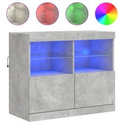 vidaXL Aparador con luces LED gris hormigón 81x37x67 cm