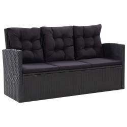 vidaXL Set muebles de jardín 6 piezas y cojines ratán sintético negro