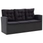 vidaXL Set muebles de jardín 6 piezas y cojines ratán sintético negro vidaXL Set muebles de jardín 6 piezas y cojines ratán sintético negro