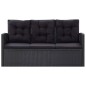 vidaXL Set muebles de jardín 6 piezas y cojines ratán sintético negro vidaXL Set muebles de jardín 6 piezas y cojines ratán sintético negro