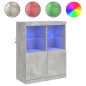 vidaXL Aparador con luces LED gris hormigón 81x37x100 cm vidaXL Aparador con luces LED gris hormigón 81x37x100 cm